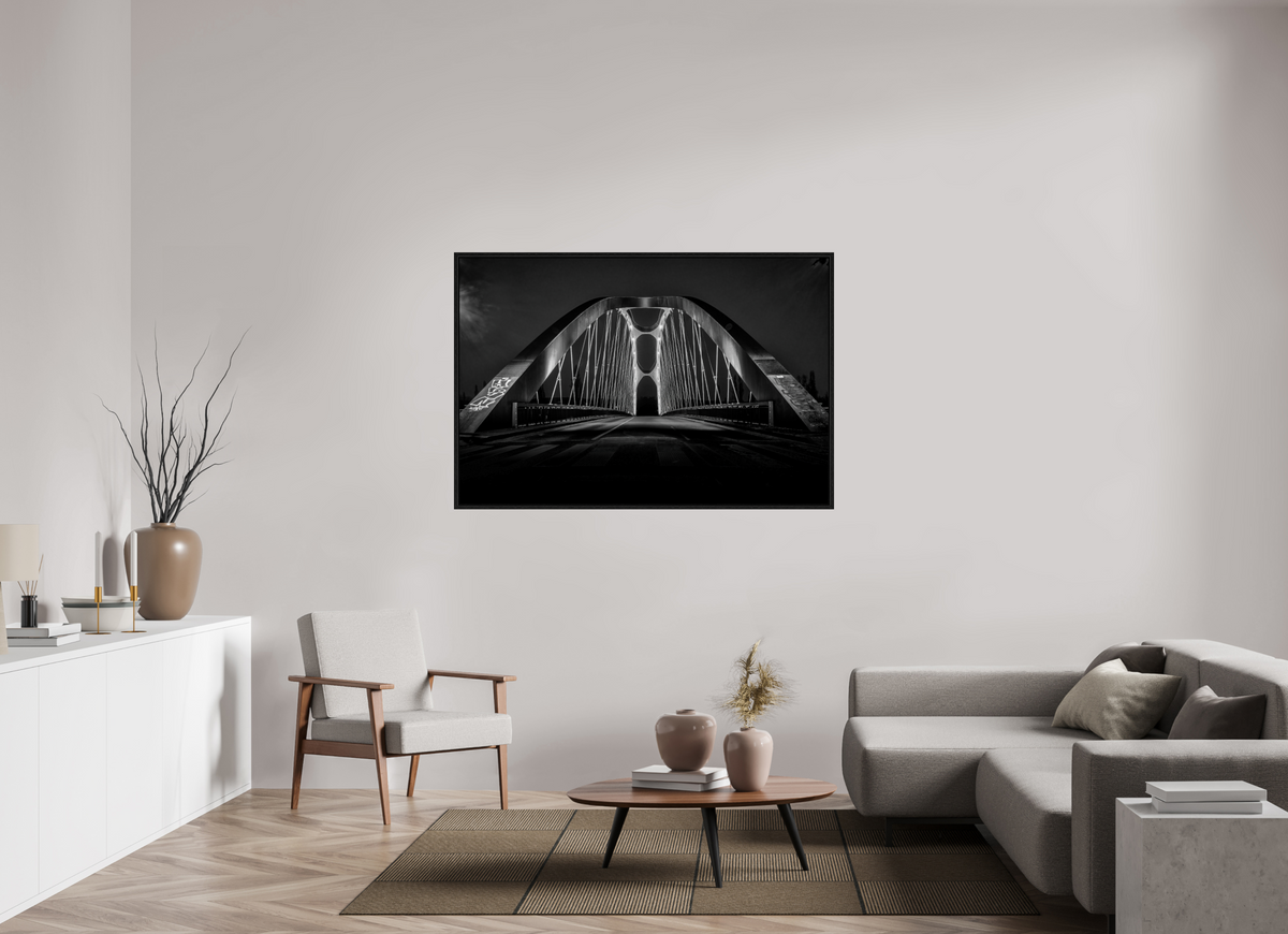 150 x 100 cm, Floater Frame Osthafenbrücke Frankfurt