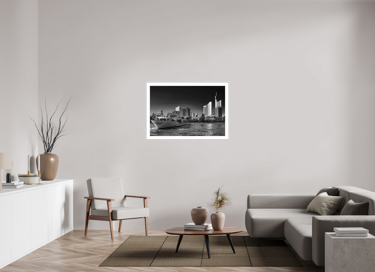 105 x 70 cm, Elegant Skyline mit Schiff