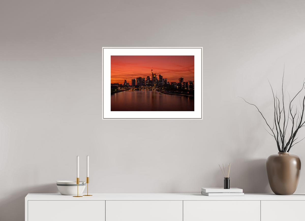 60 x 40 cm, Elegant Frankfurt Blaue Stunde