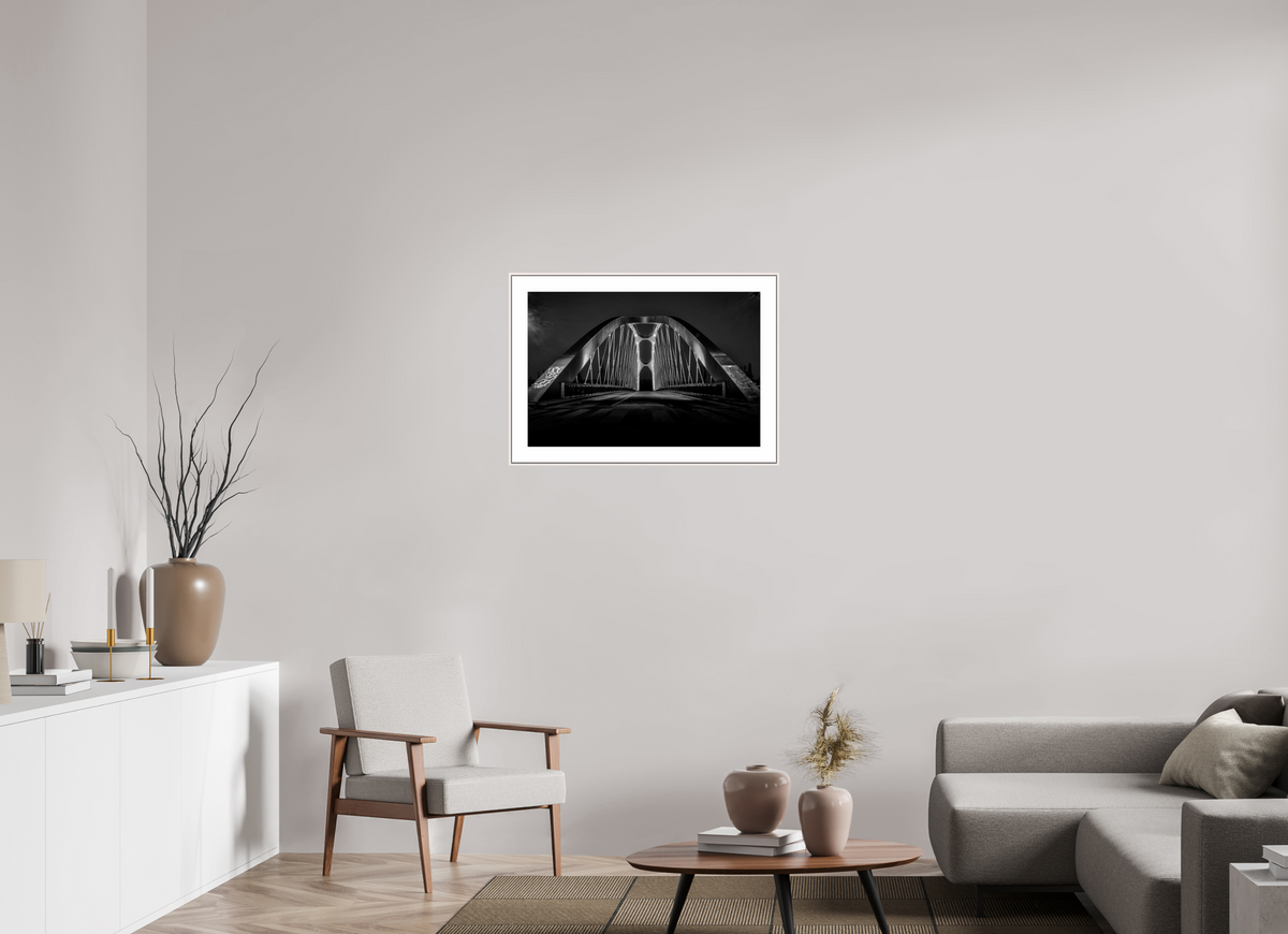75 x 50 cm, Elegant Osthafenbrücke Frankfurt