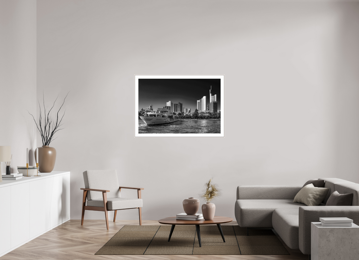 120 x 80 cm, Elegant Skyline mit Schiff