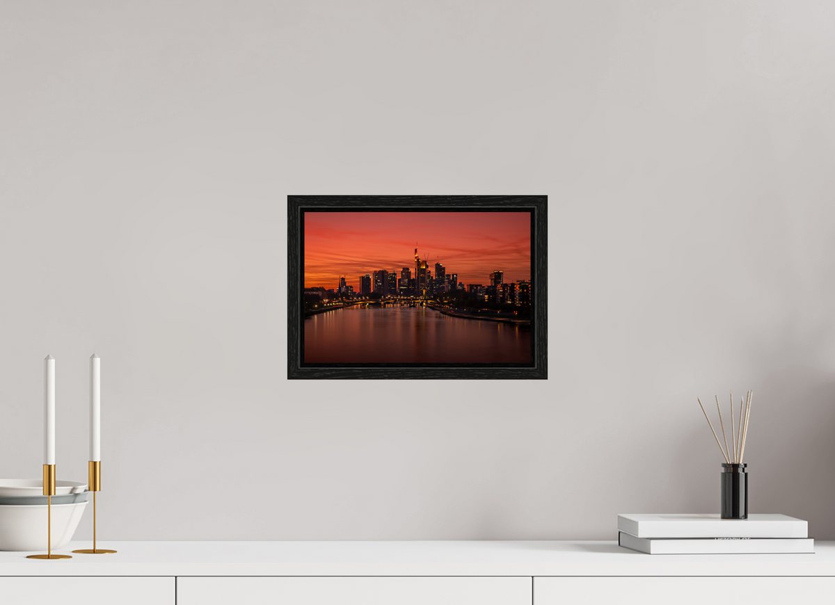 30 x 20 cm, Floater Frame Frankfurt Blaue Stunde