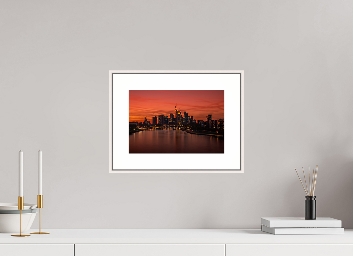 30 x 20 cm, Elegant Frankfurt Blaue Stunde