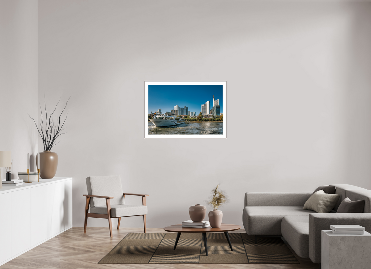 105 x 70 cm, Elegant Skyline mit Schiff