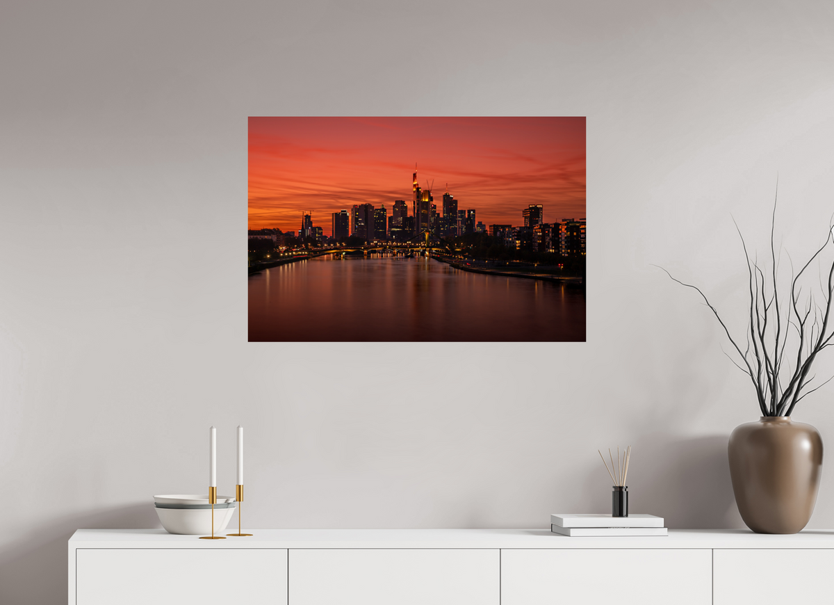 90 x 60 cm, Photo Print On Fuji Crystal DP II Frankfurt Blaue Stunde