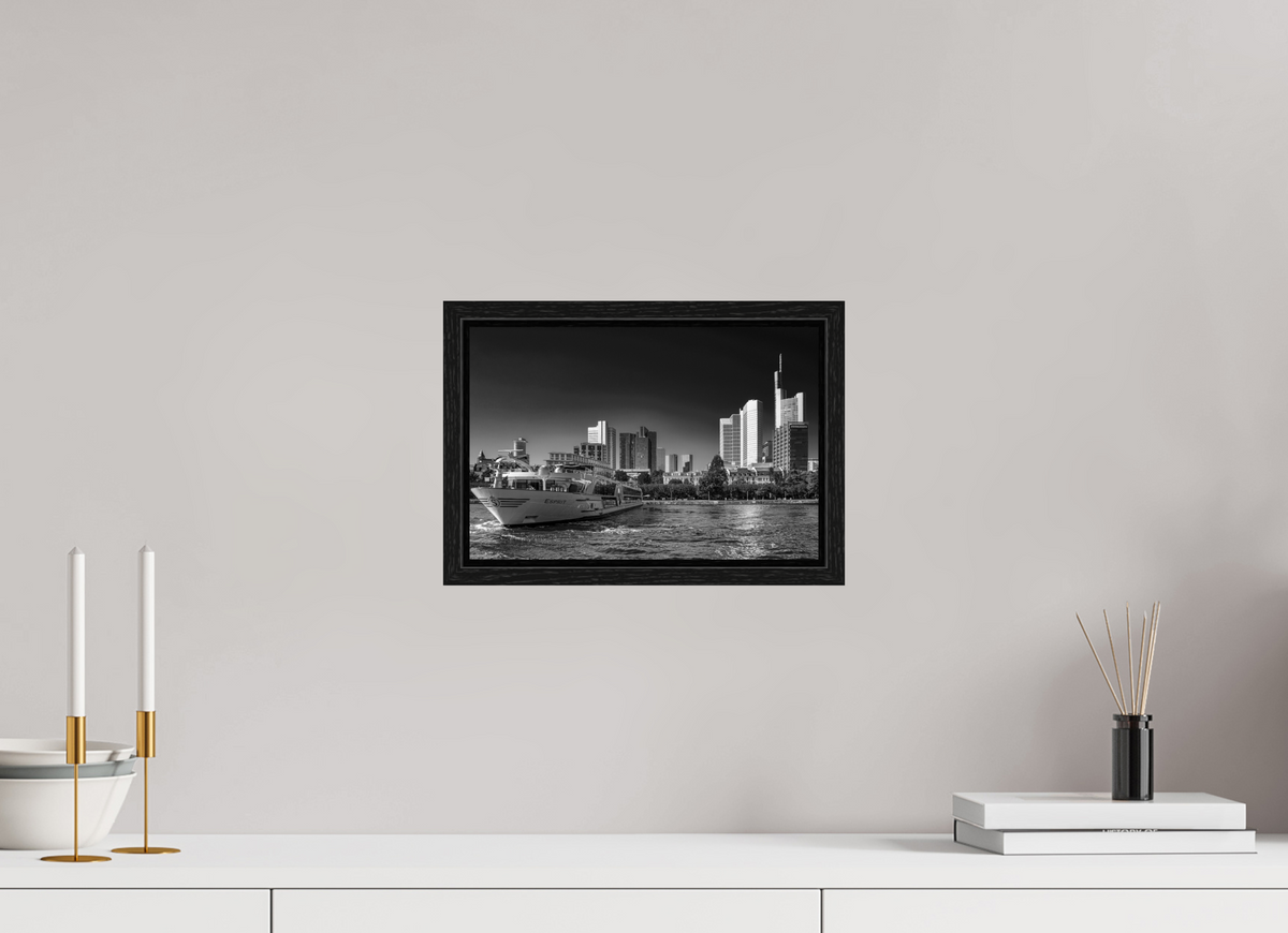 30 x 20 cm, Floater Frame Skyline mit Schiff
