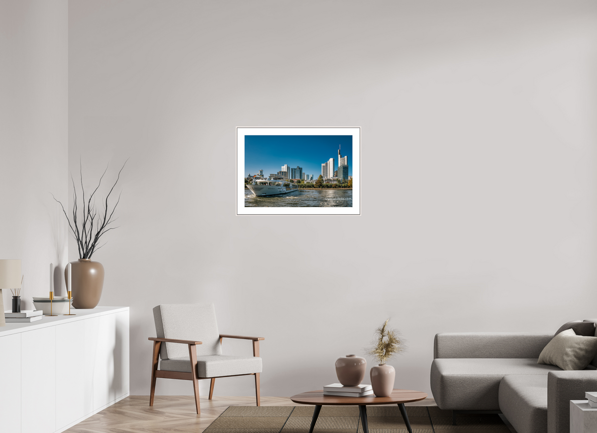 75 x 50 cm, Elegant Skyline mit Schiff