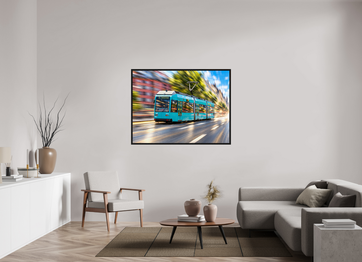 140 x 105 cm, Floater Frame Frankfurt Tram