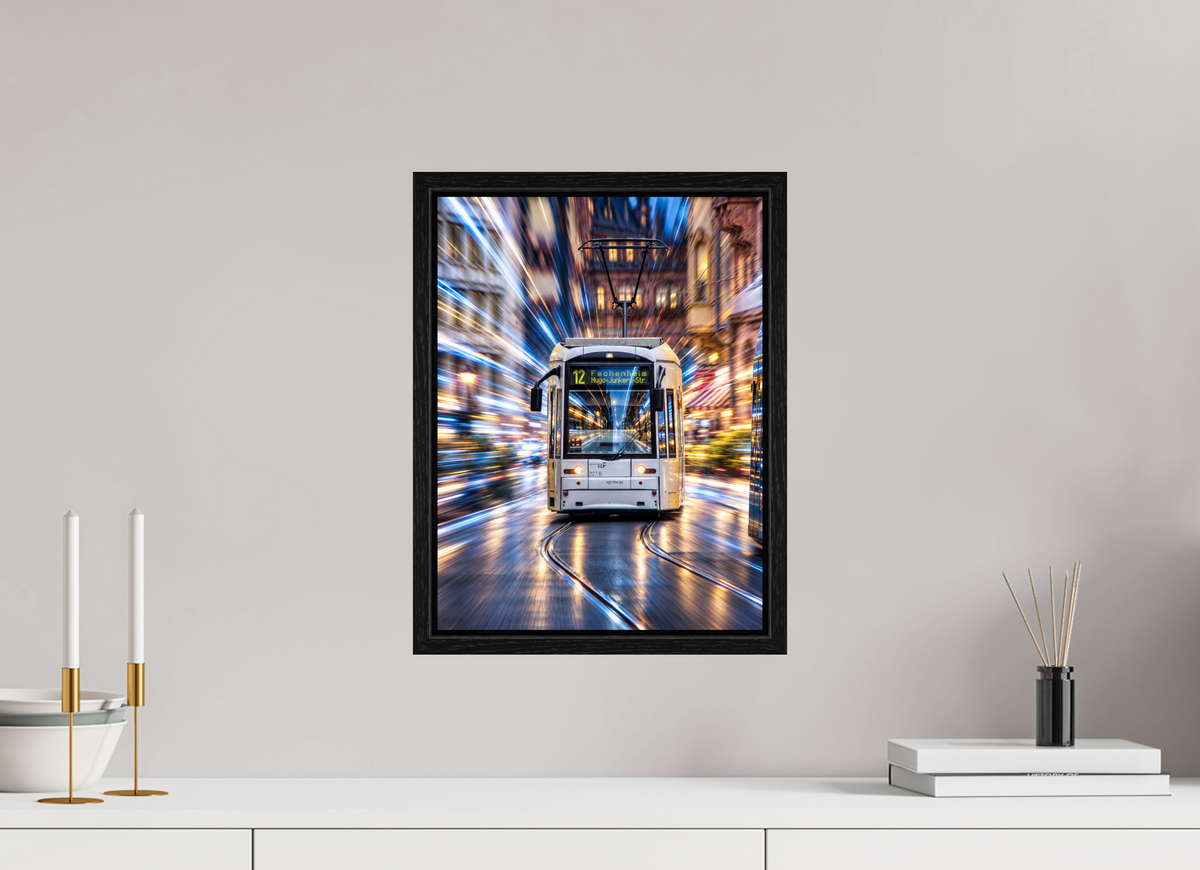 30 x 40 cm, Floater Frame Tram in Frankfurt