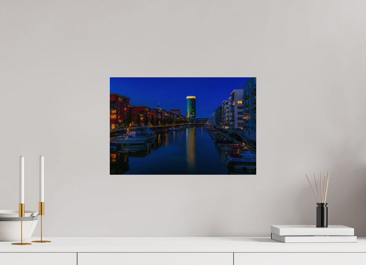 45 x 30 cm, Photo Print Under Acrylic Glass Westhafen Frankfurt Webshop