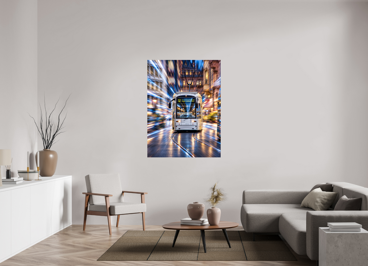 105 x 140 cm, Photo Print On Fuji Crystal DP II Tram in Frankfurt