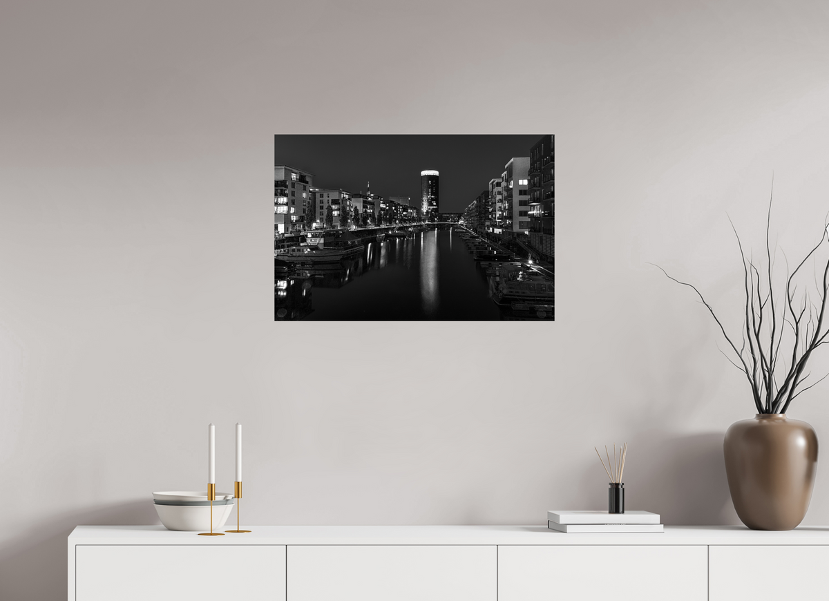 75 x 50 cm, Photo Print On Fuji Crystal DP II Westhafen Frankfurt in Schwarz-Weiß