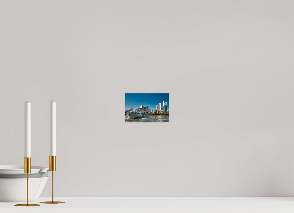 15 x 10 cm, Photo Print Under Acrylic Glass Skyline mit Schiff