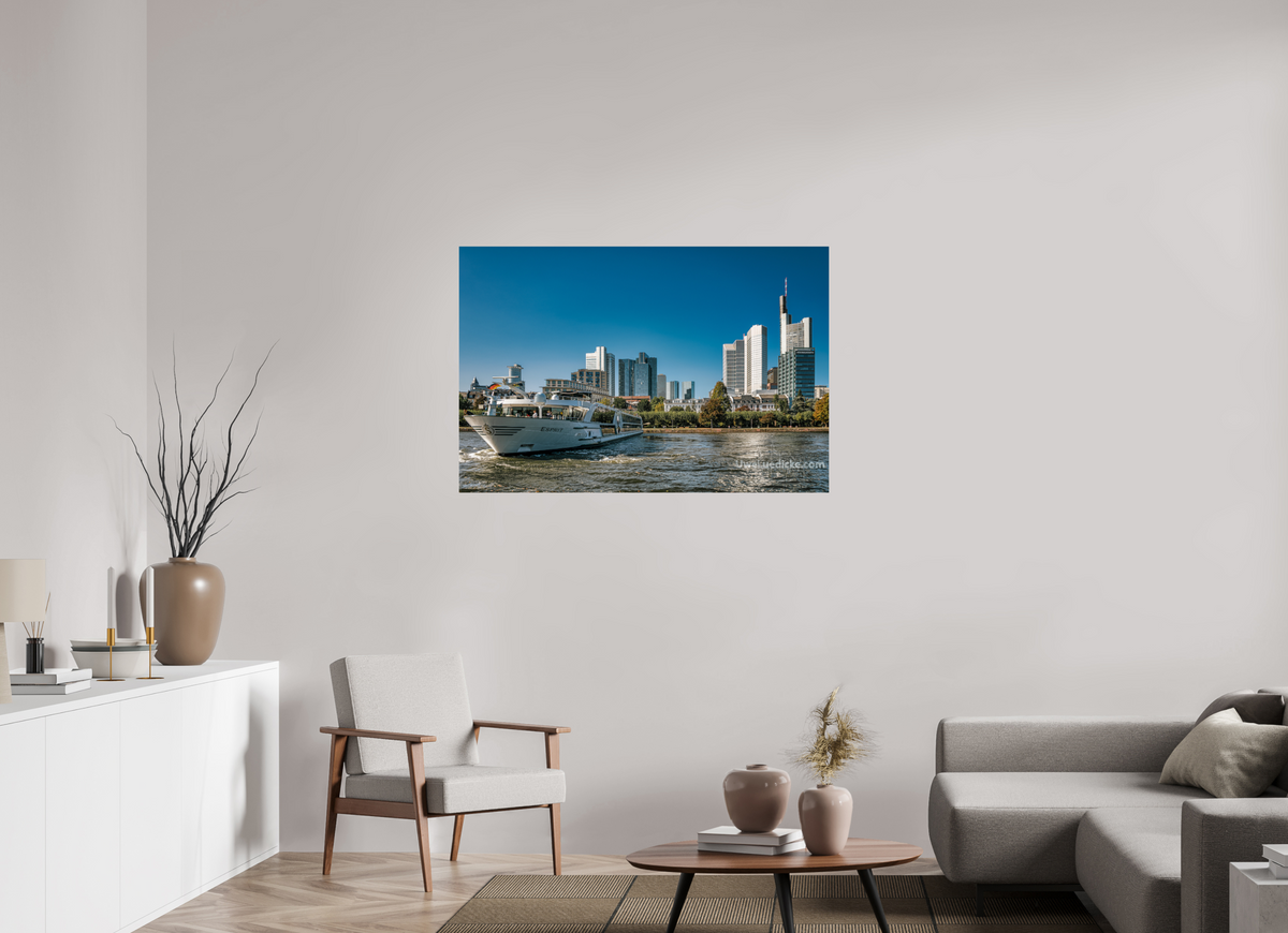 120 x 80 cm, Photo Print On Fuji Crystal DP II Skyline mit Schiff