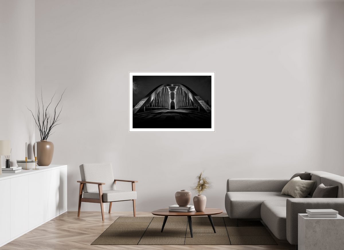 120 x 80 cm, Elegant Osthafenbrücke Frankfurt
