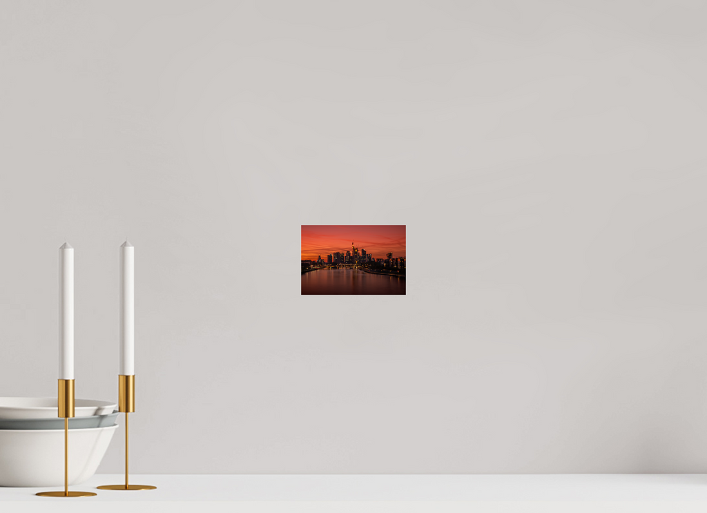 15 x 10 cm, Photo Print Under Acrylic Glass Frankfurt Blaue Stunde