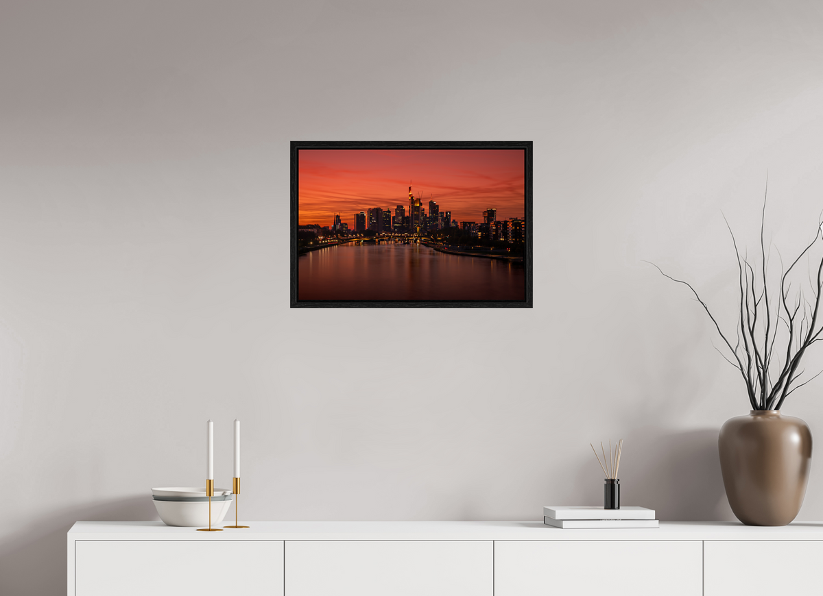 60 x 40 cm, Floater Frame Frankfurt Blaue Stunde