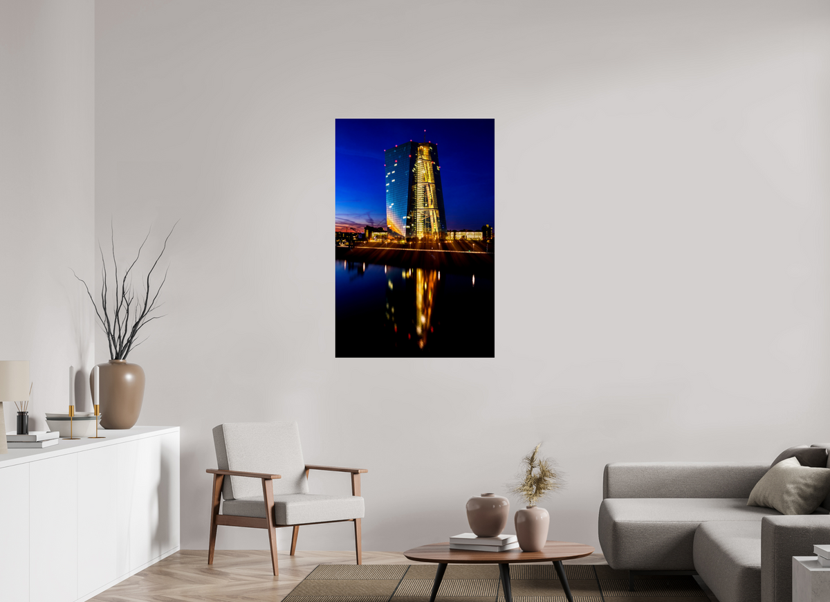 80 x 120 cm, Photo Print Under Acrylic Glass EZB Blaue Stunde