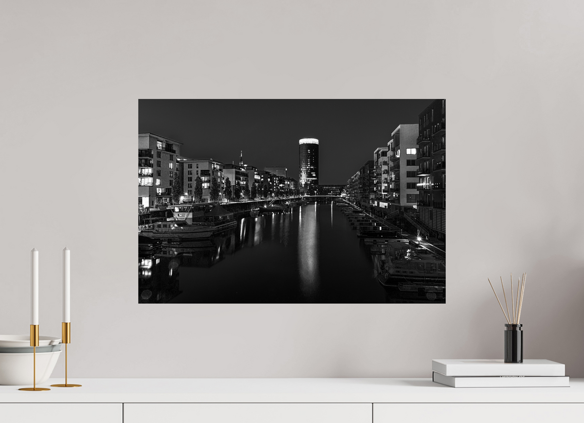 60 x 40 cm, Photo Print On Fuji Crystal DP II Westhafen Frankfurt in Schwarz-Weiß