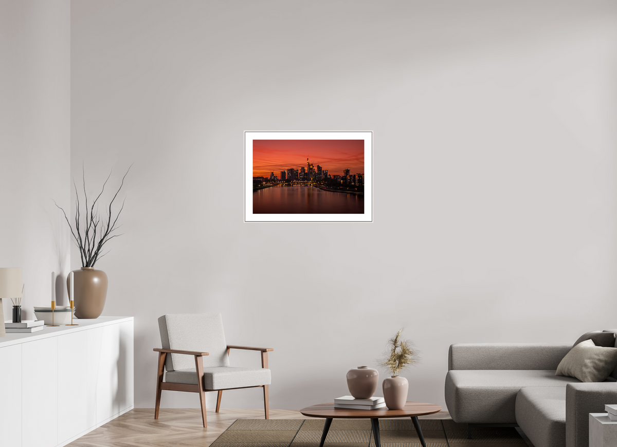 75 x 50 cm, Elegant Frankfurt Blaue Stunde