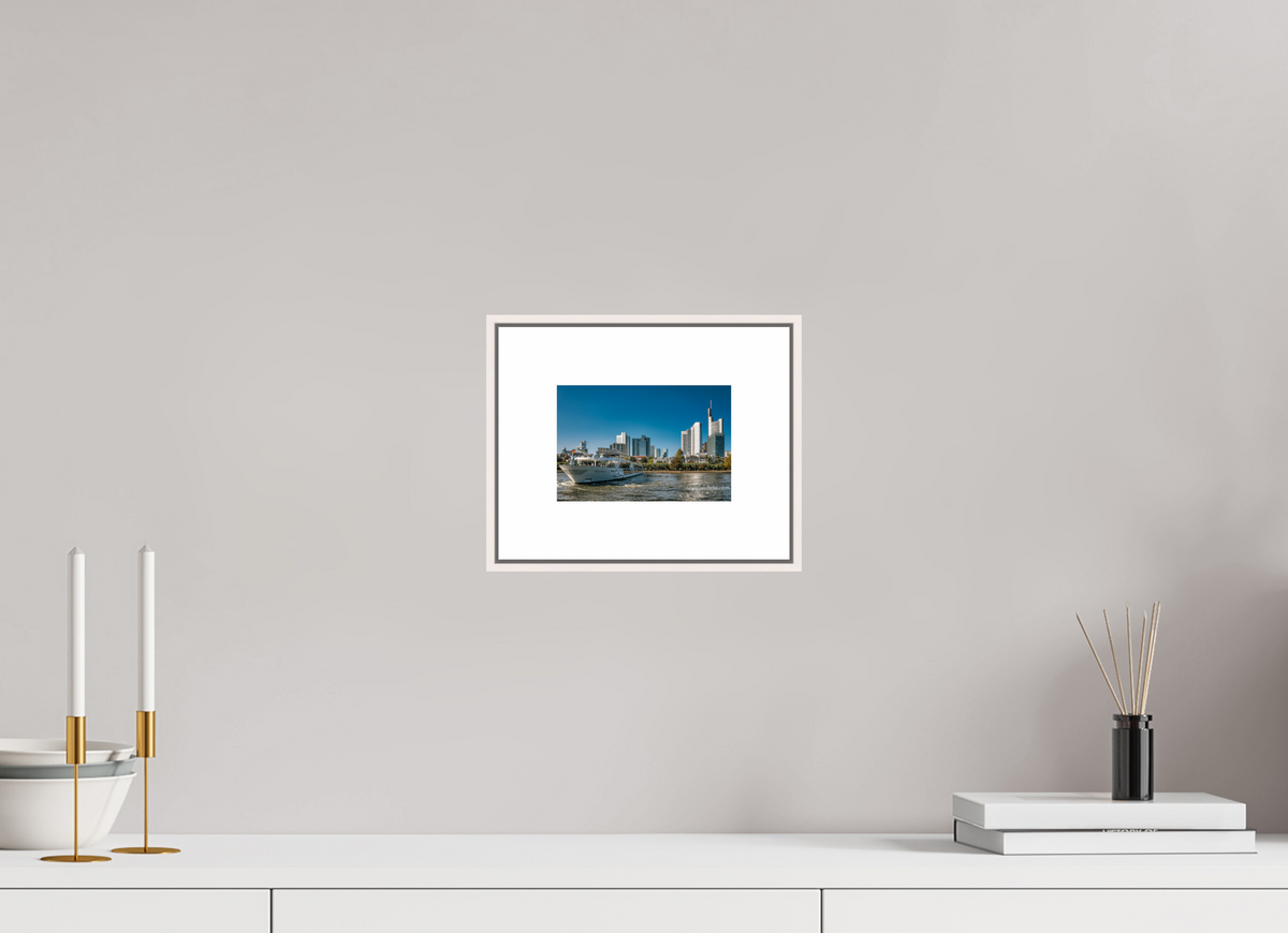 15 x 10 cm, Elegant Skyline mit Schiff