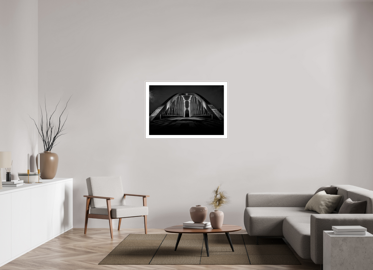 105 x 70 cm, Elegant Osthafenbrücke Frankfurt