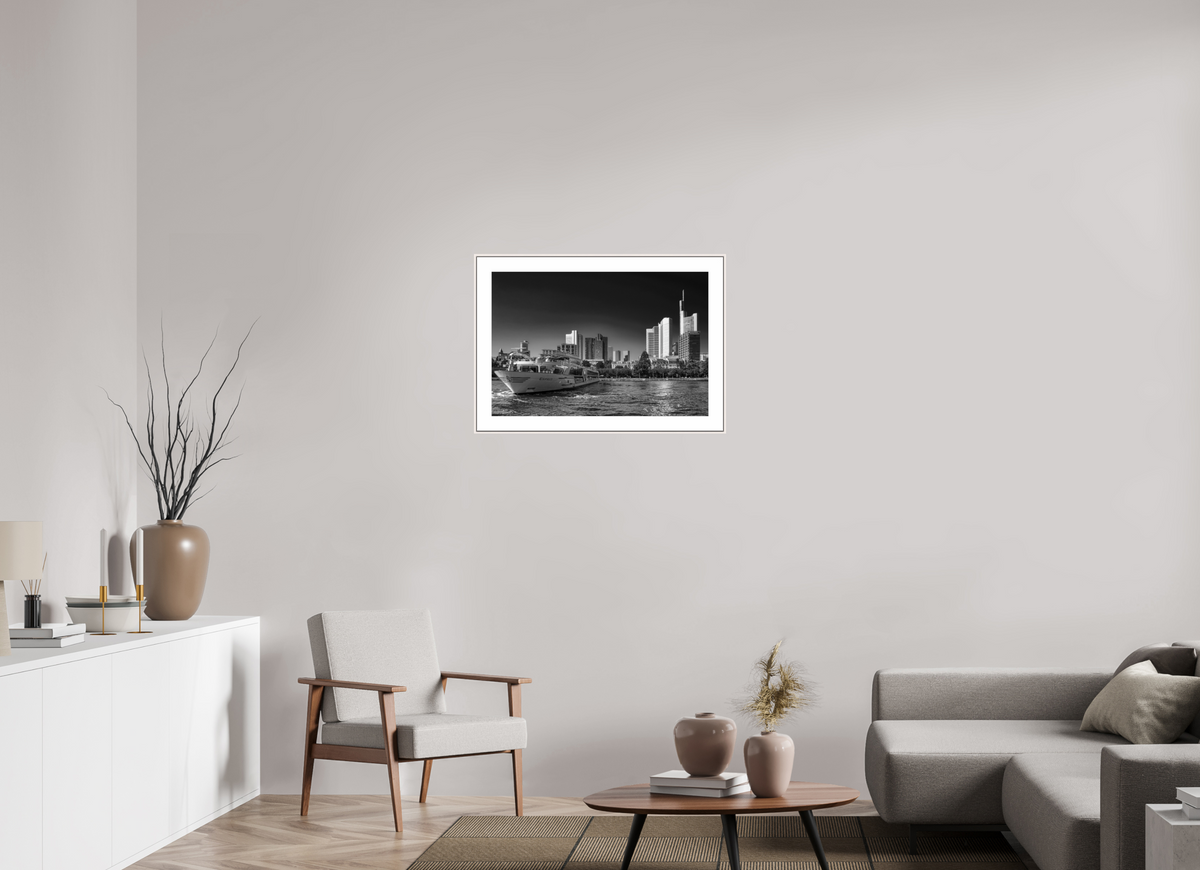 75 x 50 cm, Elegant Skyline mit Schiff