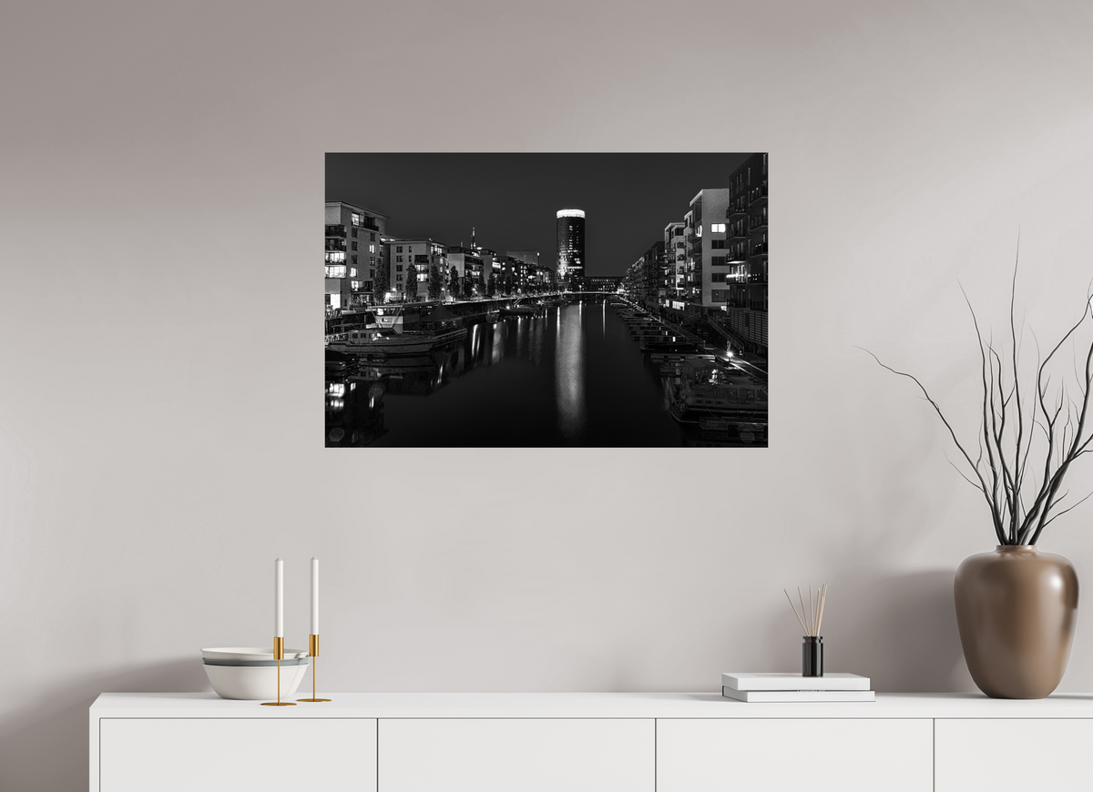 90 x 60 cm, Photo Print On Fuji Crystal DP II Westhafen Frankfurt in Schwarz-Weiß