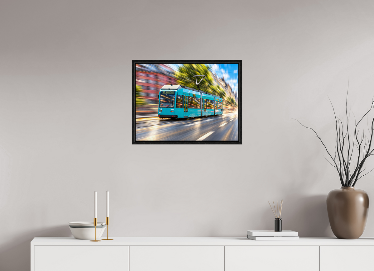 60 x 45 cm, Floater Frame Frankfurt Tram
