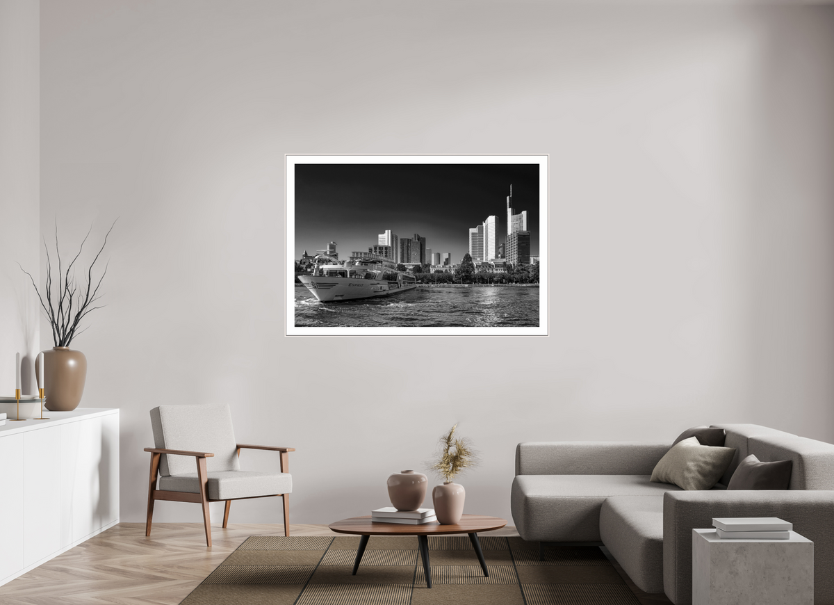 150 x 100 cm, Elegant Skyline mit Schiff