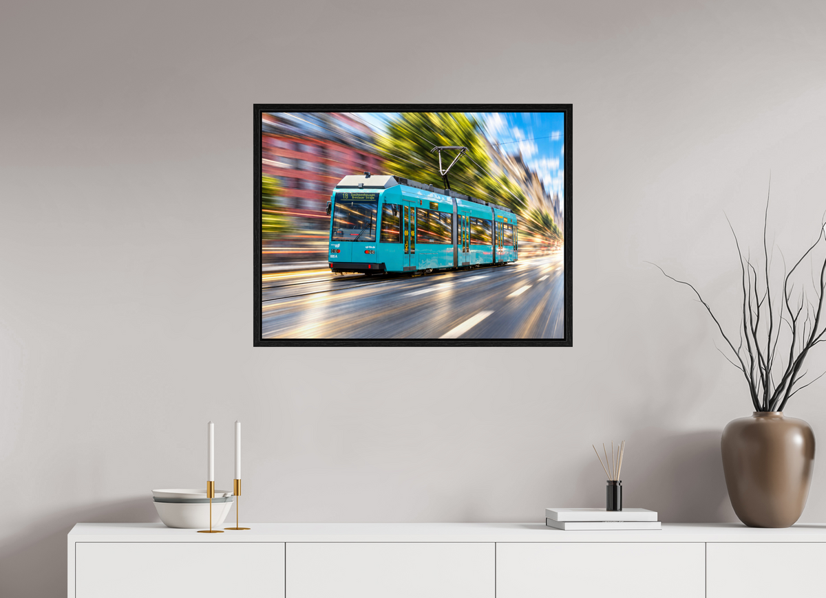 80 x 60 cm, Floater Frame Frankfurt Tram