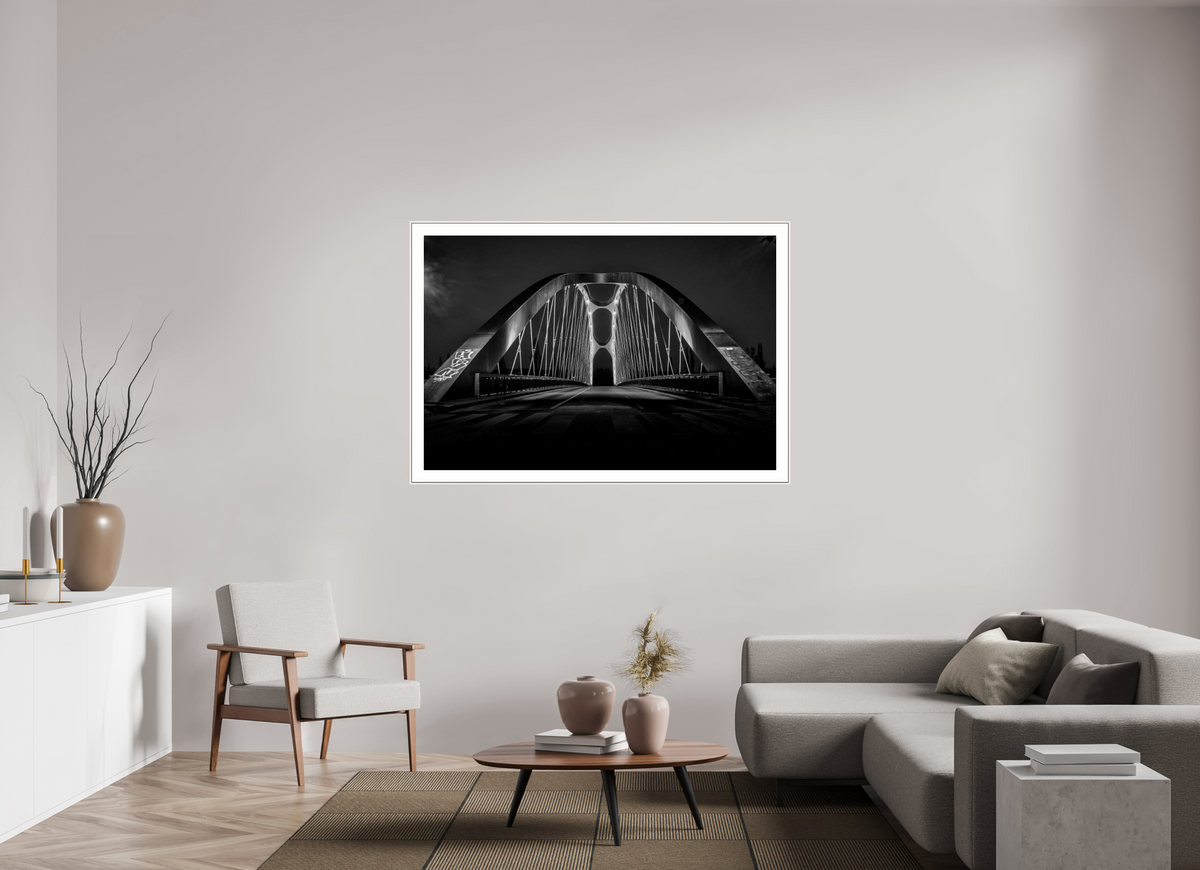 150 x 100 cm, Elegant Osthafenbrücke Frankfurt