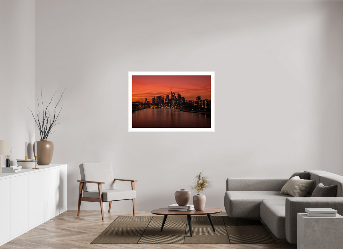 120 x 80 cm, Elegant Frankfurt Blaue Stunde