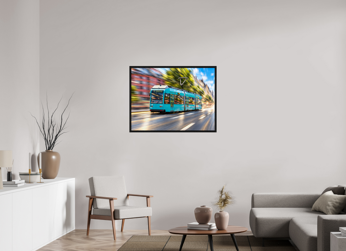 100 x 75 cm, Floater Frame Frankfurt Tram