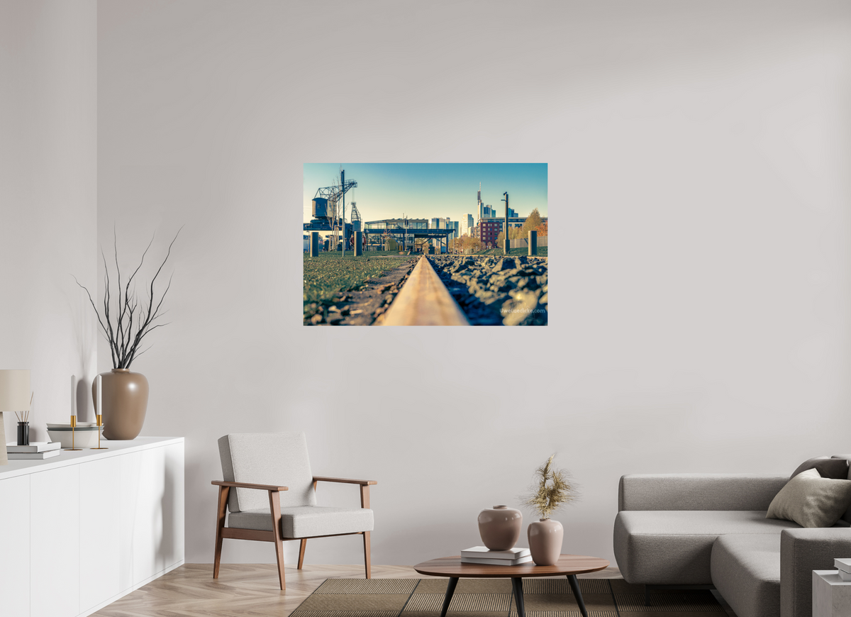 120 x 80 cm, Photo Print On Fuji Crystal DP II Weseler Werft mit Skyline