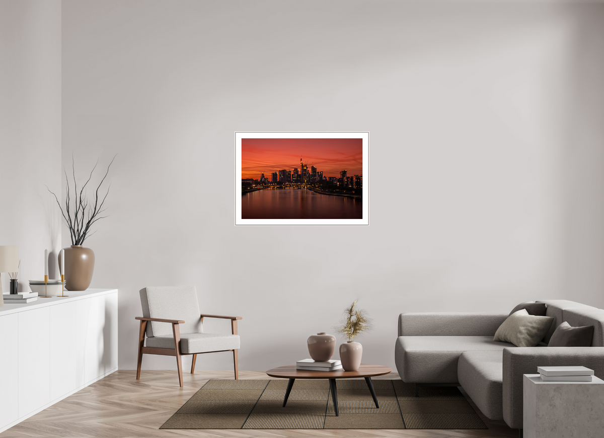 105 x 70 cm, Elegant Frankfurt Blaue Stunde