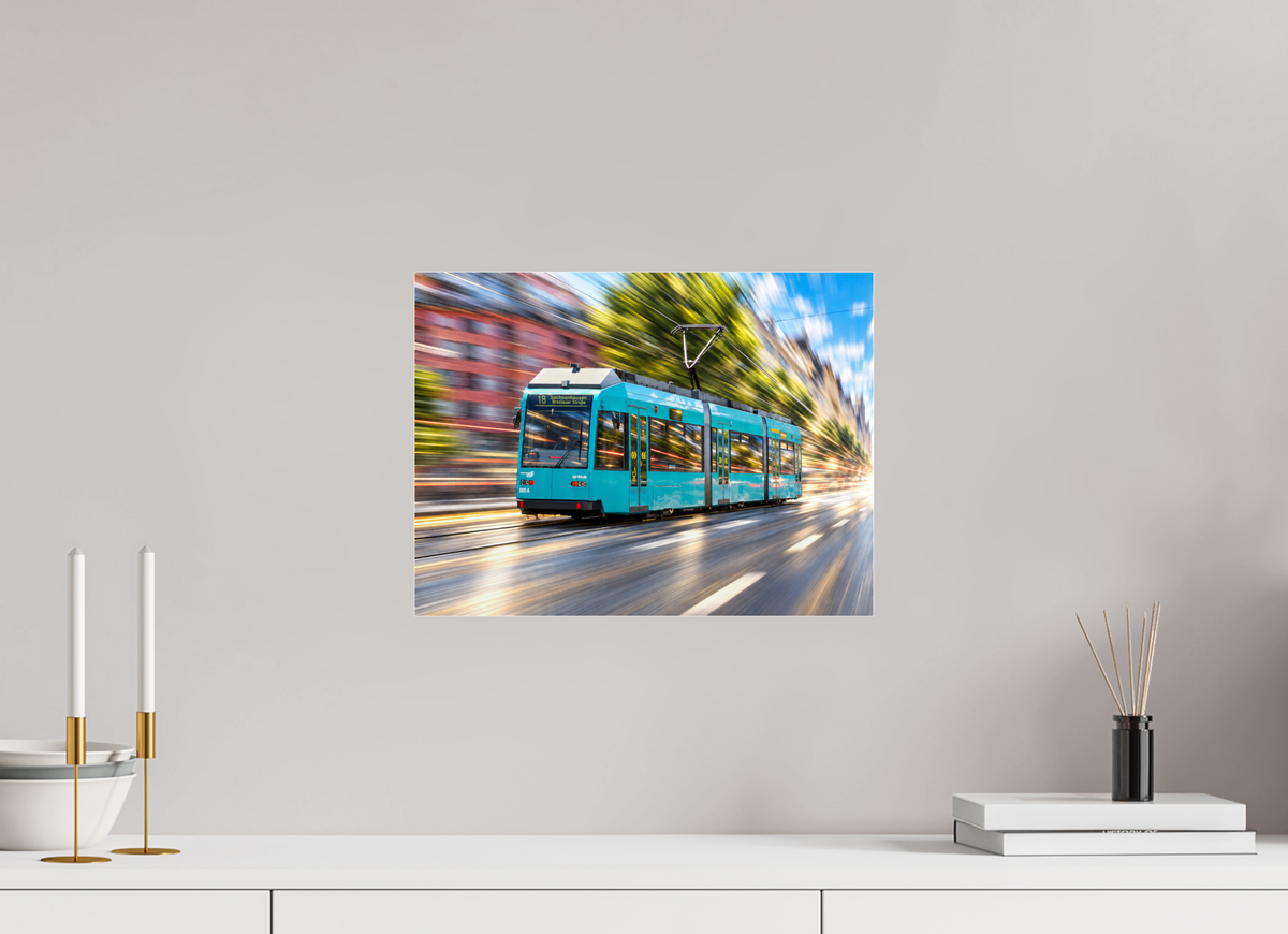 40 x 30 cm, Photo Print Under Acrylic Glass Frankfurt Tram