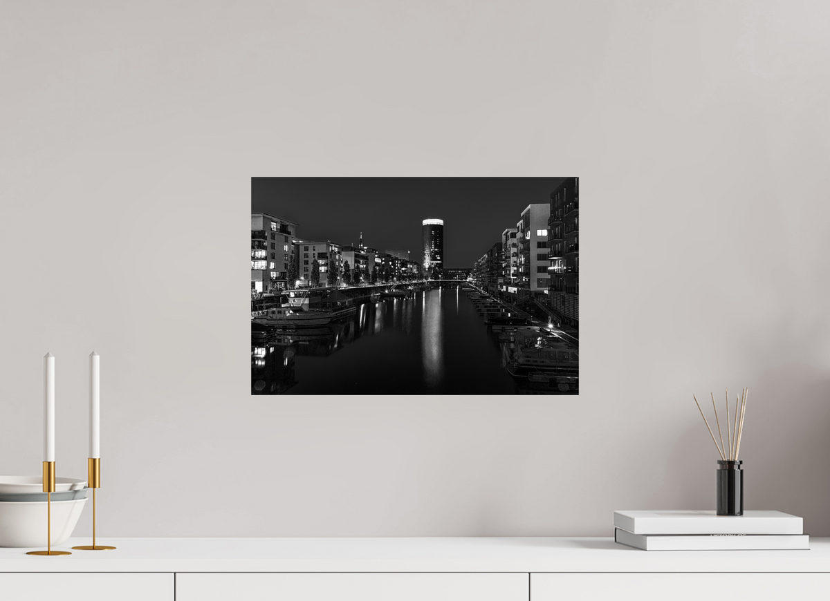 45 x 30 cm, Photo Print On Fuji Crystal DP II Westhafen Frankfurt in Schwarz-Weiß