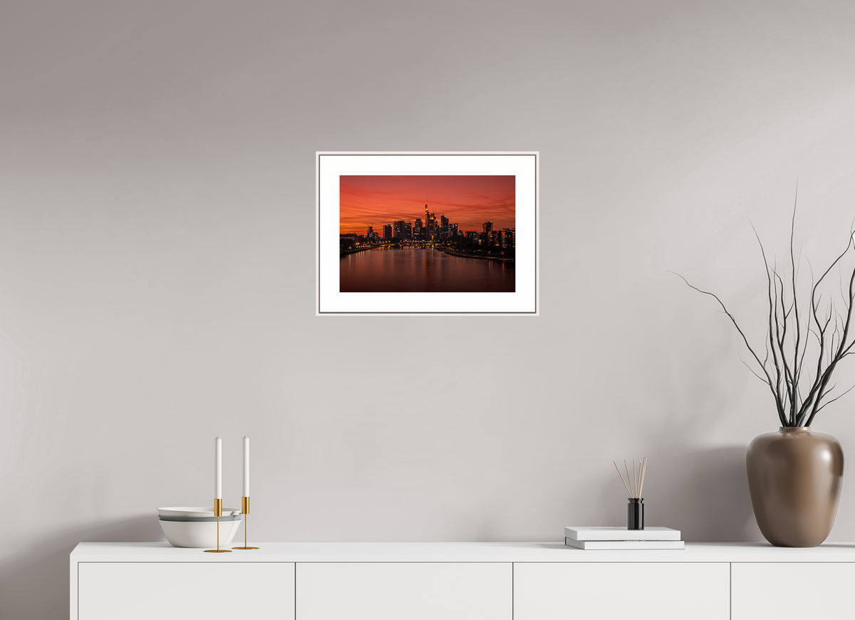 45 x 30 cm, Elegant Frankfurt Blaue Stunde