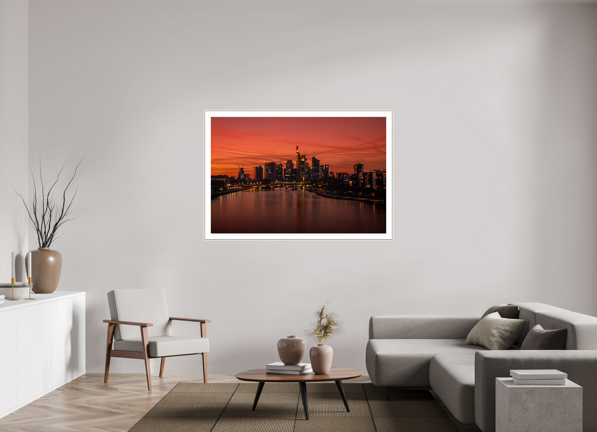 150 x 100 cm, Elegant Frankfurt Blaue Stunde