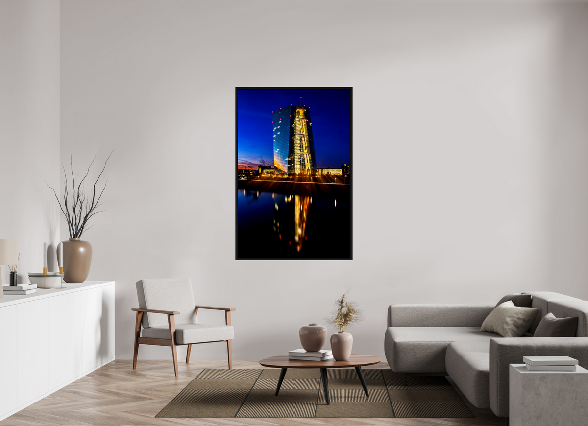 100 x 150 cm, Floater Frame EZB Blaue Stunde