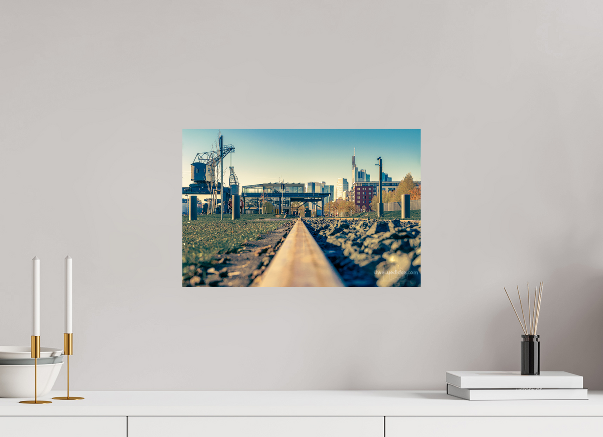 45 x 30 cm, Photo Print On Fuji Crystal DP II Weseler Werft mit Skyline