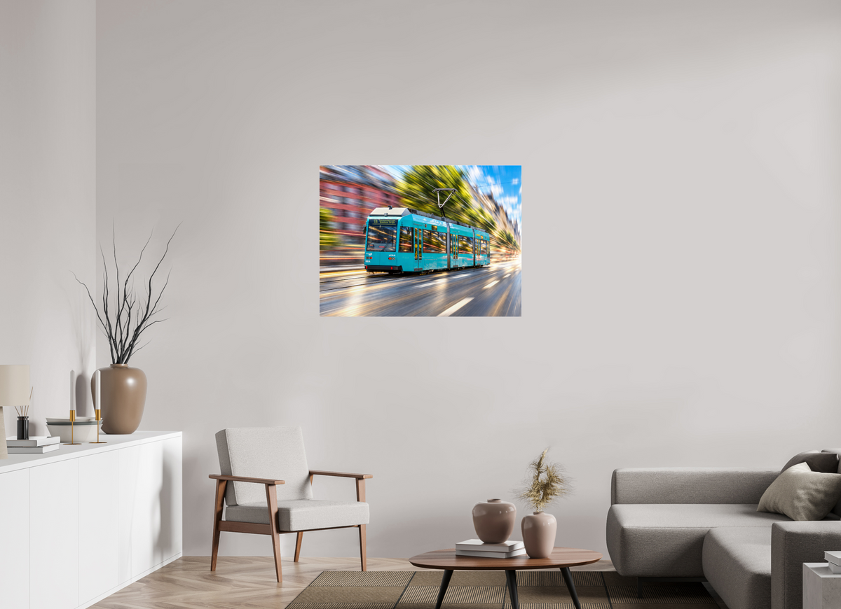 100 x 75 cm, Photo Print Under Acrylic Glass Frankfurt Tram