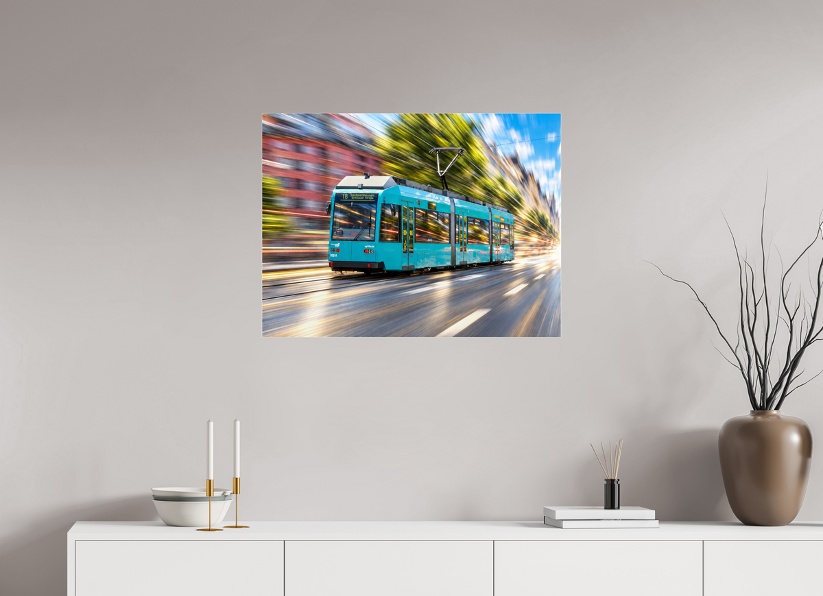 80 x 60 cm, Photo Print Under Acrylic Glass Frankfurt Tram